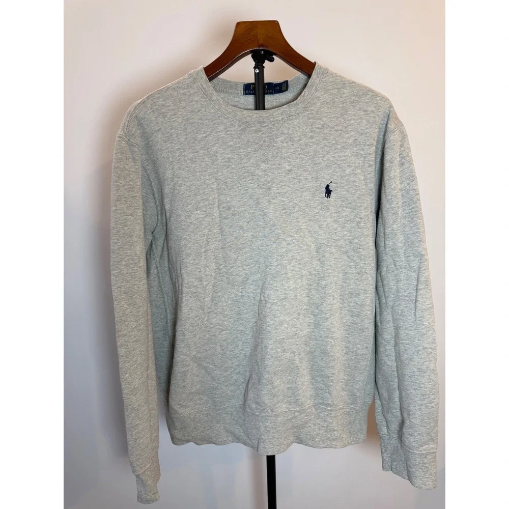 Polo Ralph Lauren Mens Gray Crewneck Sweatshirt Pony Logo Size Large